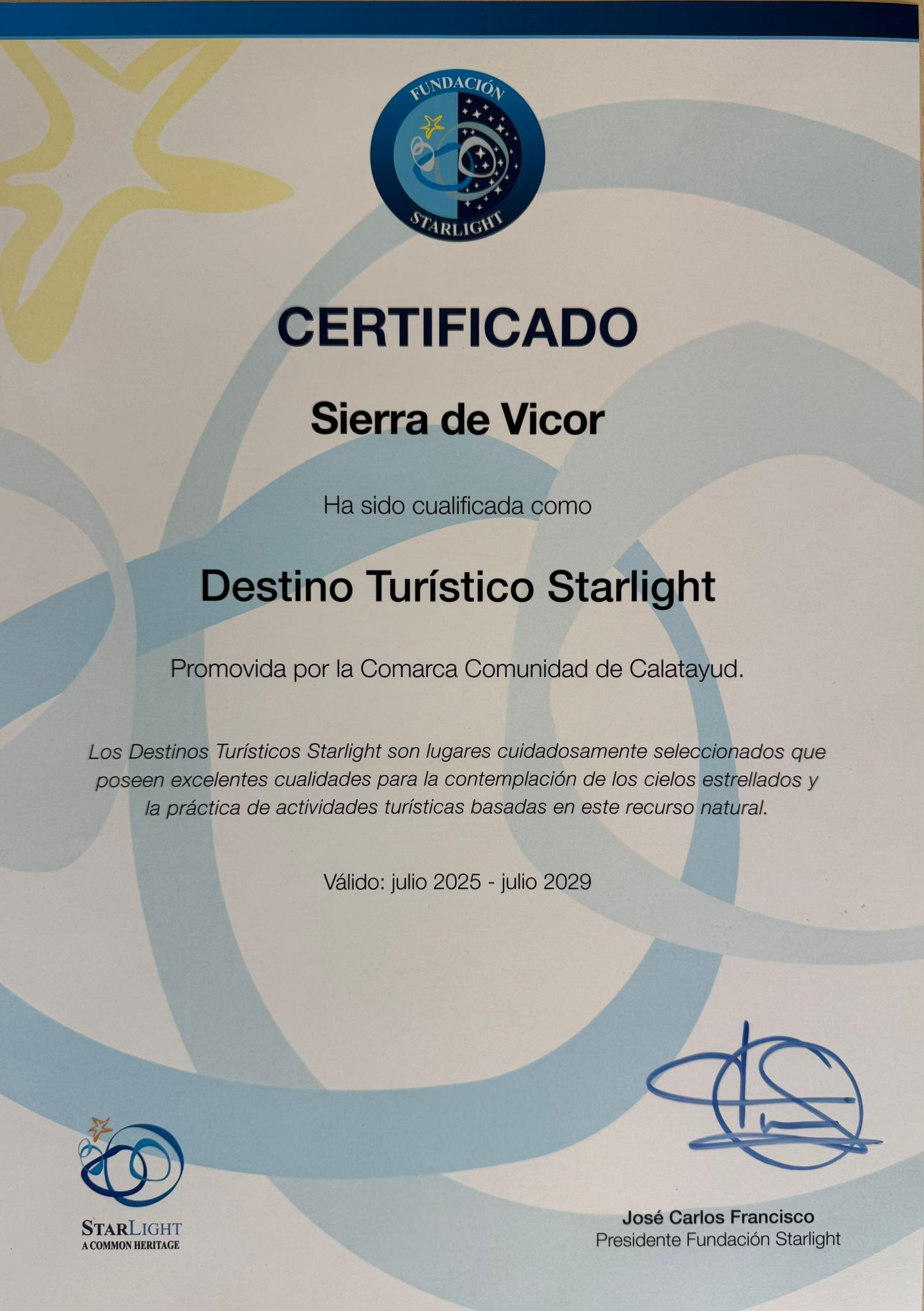 La fundación Starlight avala las excelentes condiciones de la sierra de Vicor para el astroturismo